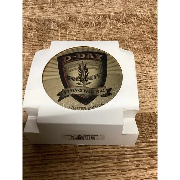 D-DAY NORMANDY 50 YEARS 1944-1994 BRASS ZIPPO LIGHTER SET - LIMITED EDITION